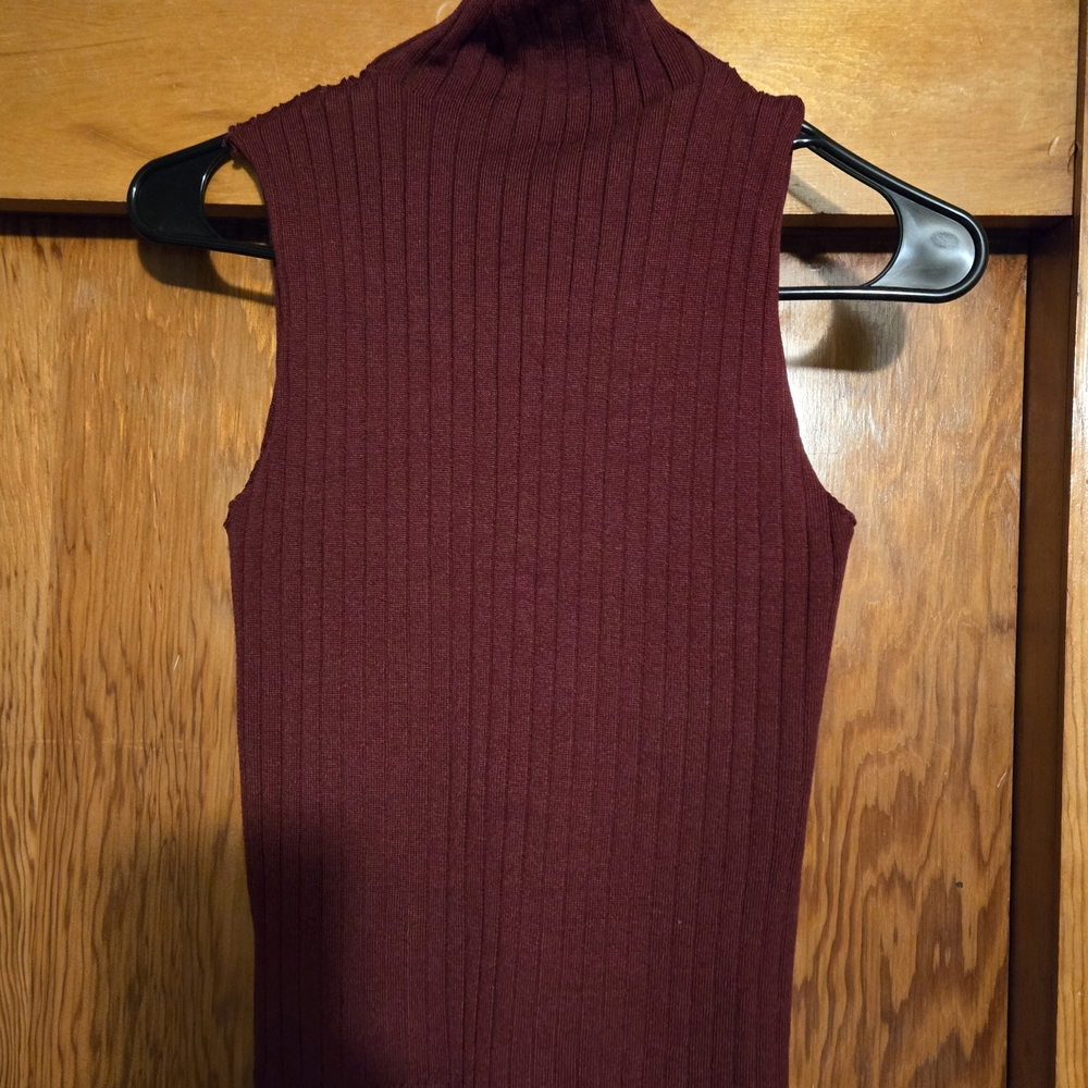 Sleeveless Ribbed Burgundy Jumpsuit
